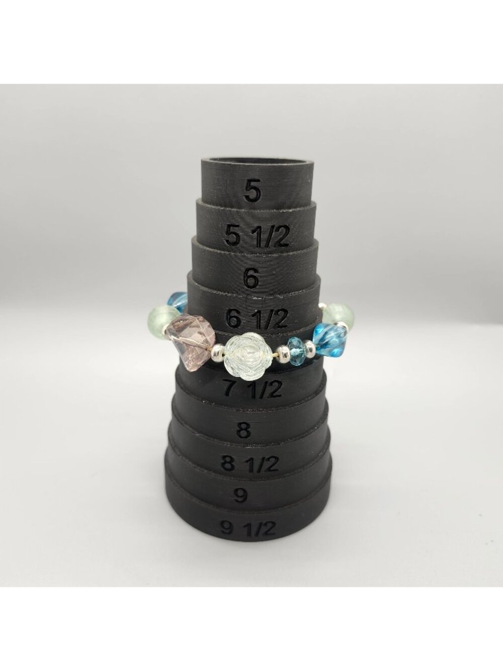 Handcrafted Multicolor Beaded Stretch Bracelet With Glass & Metal Beads - Fits S